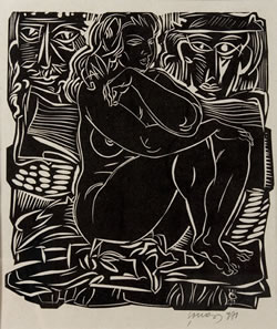 Evald Okas. Akt maskidega