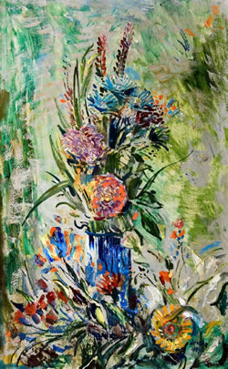 Evald Okas. Lilled rohelisel taustal